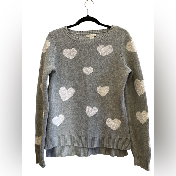 Christian Siriano Sweaters - Christian Siriano Heart Print Sweater Valentine Gray Cotton Size L
